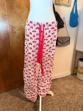 2010 Victoria’s Secret PINK Pajama Lounge Pants Pink Bunny Hearts Y2K M